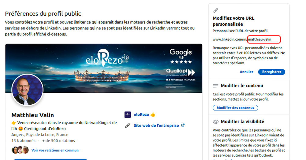 Comment personnaliser une URL LinkedIn ?